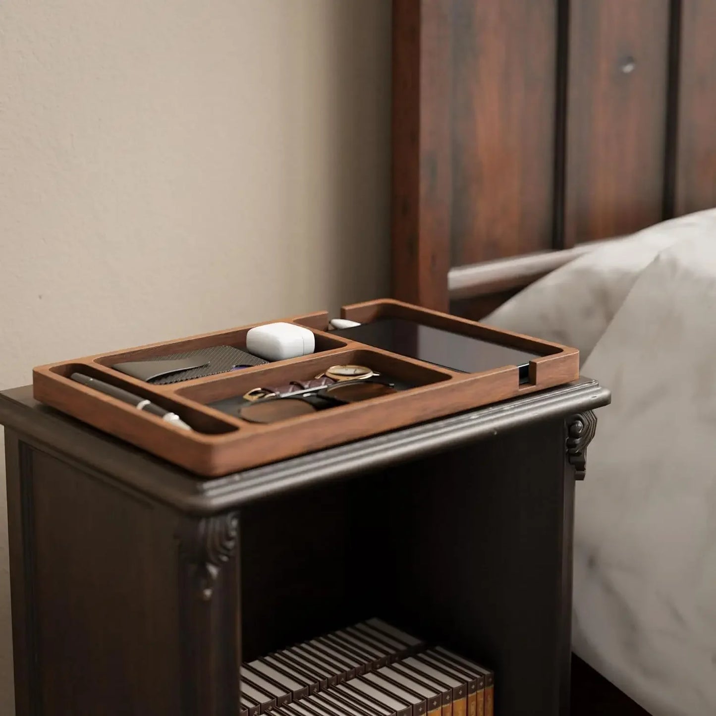Solid Wood Desk Organizer Tray - Office & Home Essential