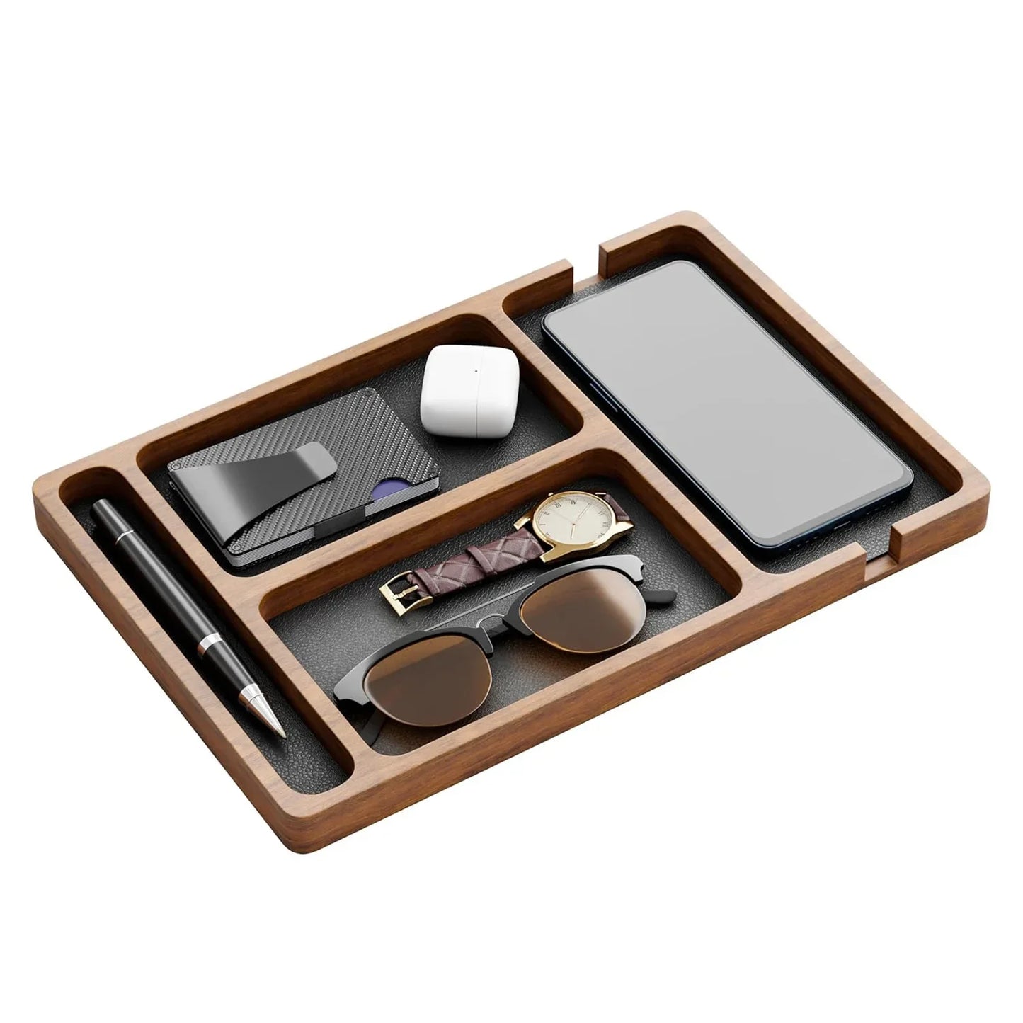 Solid Wood Desk Organizer Tray - Office & Home Essential