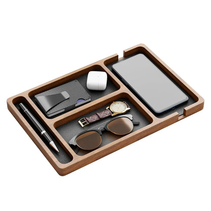 Solid Wood Desk Organizer Tray - Office & Home Essential