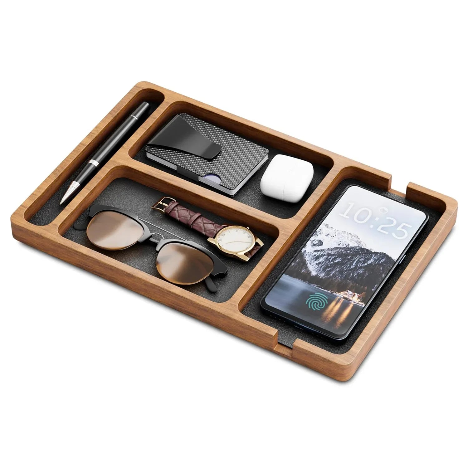 Solid Wood Desk Organizer Tray - Office & Home Essential