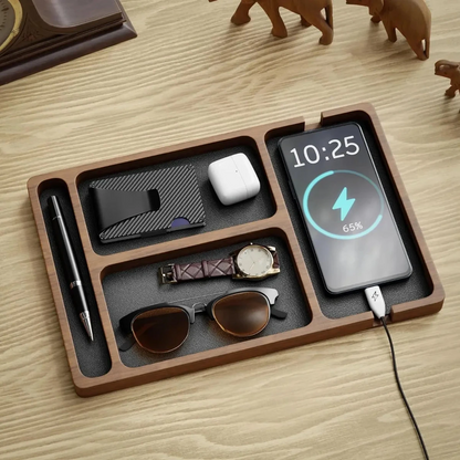Solid Wood Desk Organizer Tray - Office & Home Essential